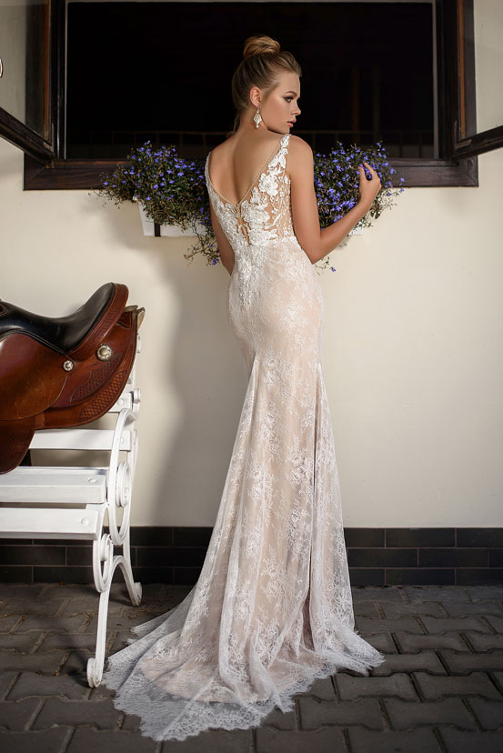 Brautkleid Hochzeitskleid Standesamt Spitze Kleid für Braut weiß oder creme A216 